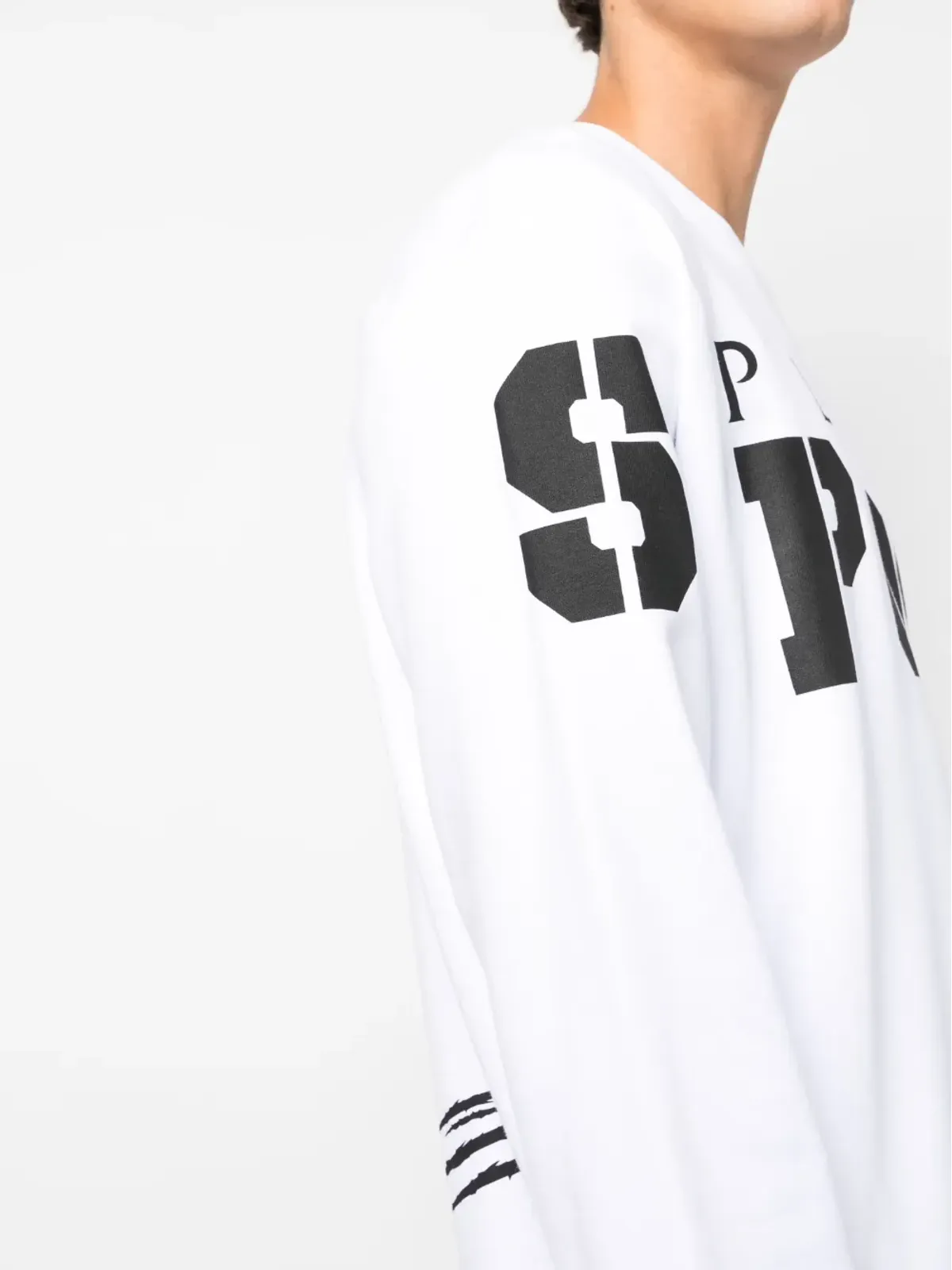 Plein Sport LS ロゴプリント コットン スウェットシャツ - 画像5