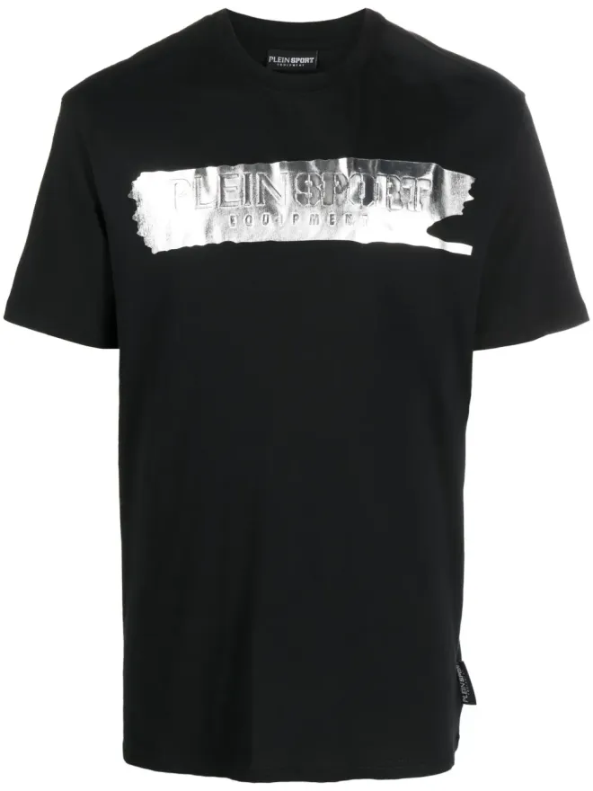 Plein Sport Plein Sport SS Silver Brush コットンTシャツ - ブラックの商品画像