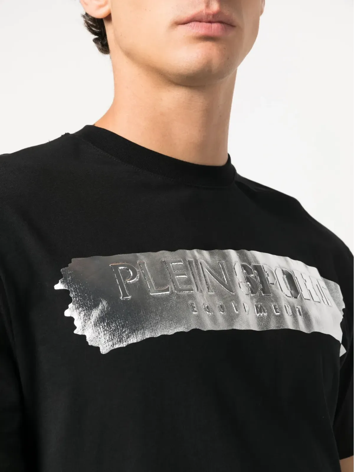 Plein Sport SS Silver Brush コットンTシャツ - ブラック - 画像5