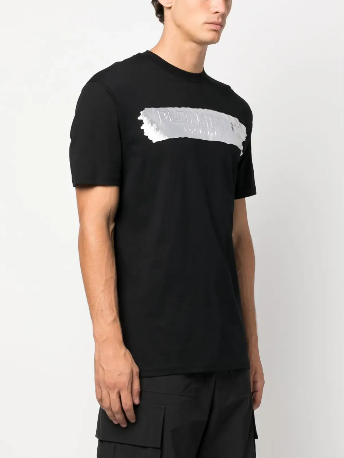 Plein Sport SS Silver Brush コットンTシャツ - ブラック - 画像3