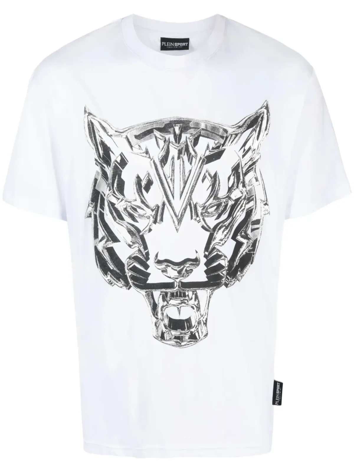 Plein Sport SS Chrome Tiger コットンTシャツ（ホワイト） - 画像1