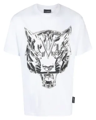 Plein Sport SS Chrome Tiger コットンTシャツ（ホワイト） - サムネイル1