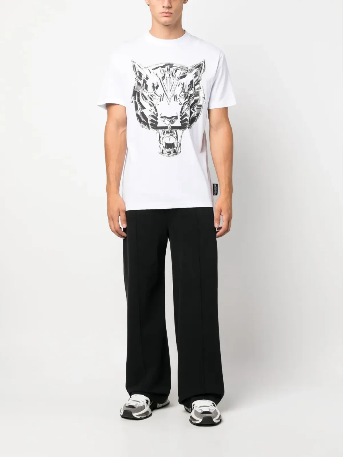 Plein Sport SS Chrome Tiger コットンTシャツ（ホワイト） - 画像2
