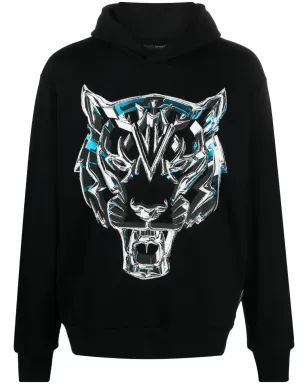 Plein Sport Chrome Tiger コットン スウェットシャツ - ブラック - サムネイル1