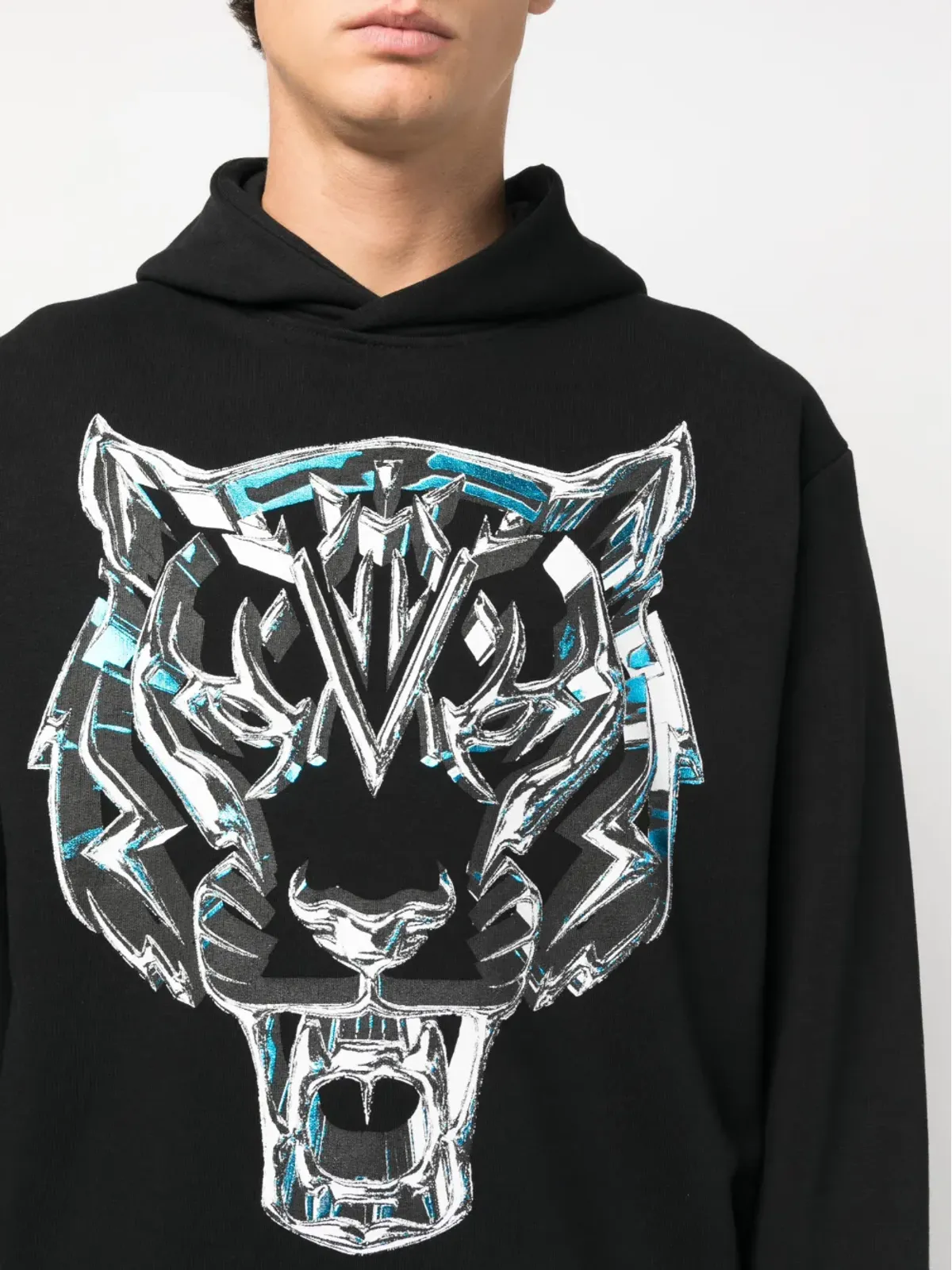 Plein Sport Chrome Tiger コットン スウェットシャツ - ブラック - 画像5