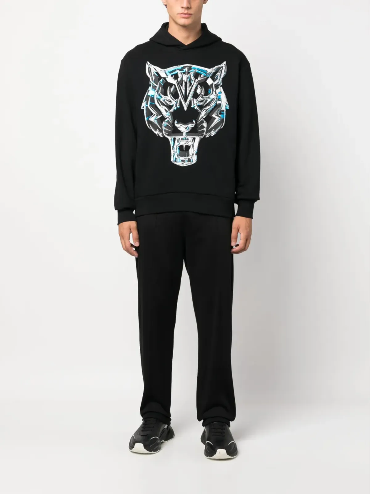 Plein Sport Chrome Tiger コットン スウェットシャツ - ブラック - 画像2