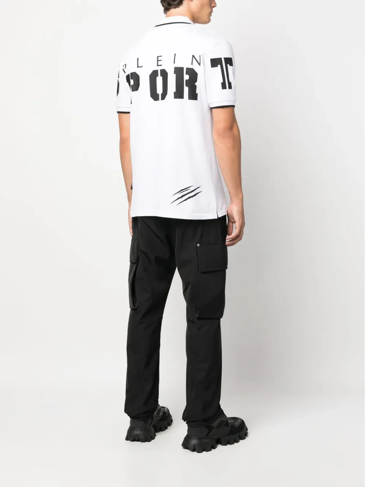 Plein Sport ロゴパッチ付きコットンポロシャツ - 画像2