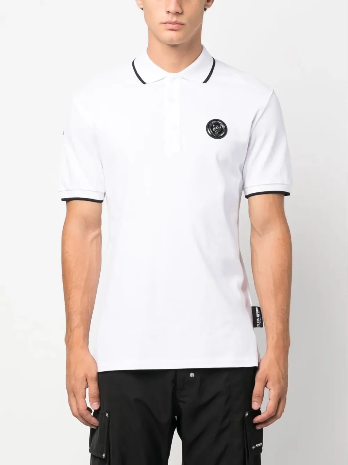 Plein Sport ロゴパッチ付きコットンポロシャツ - 画像3
