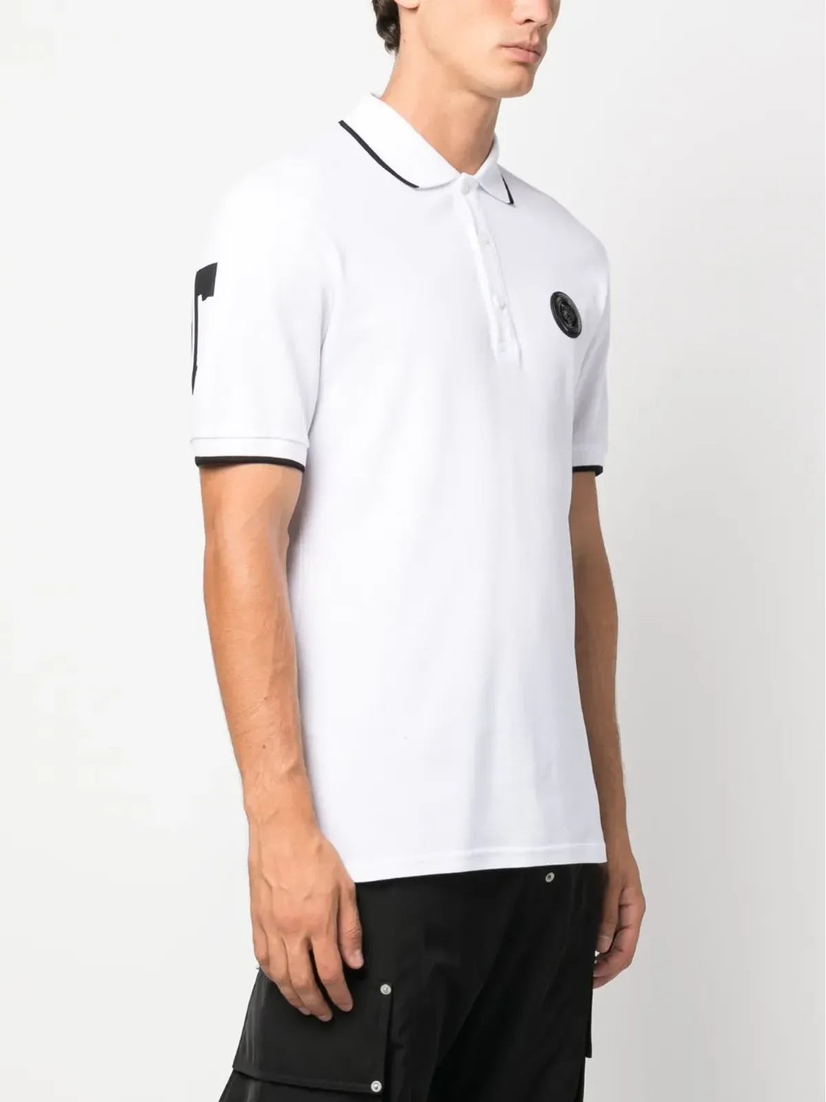Plein Sport ロゴパッチ付きコットンポロシャツ - 画像4