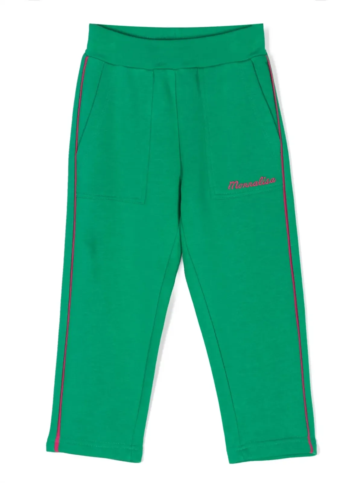 Monnalisa embroidered-logo trousers - Green - 画像1