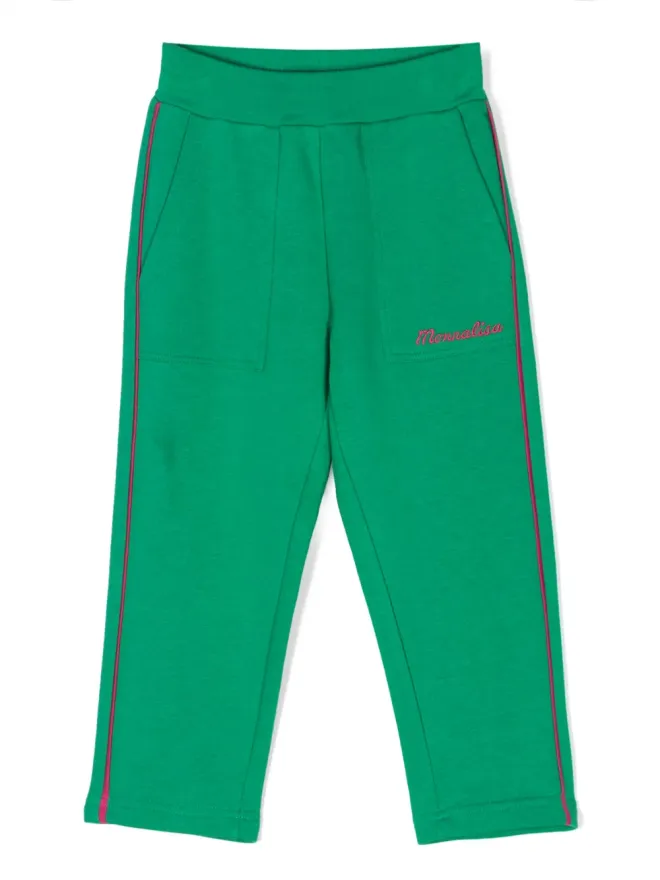 Monnalisa Monnalisa embroidered-logo trousers - Greenの商品画像