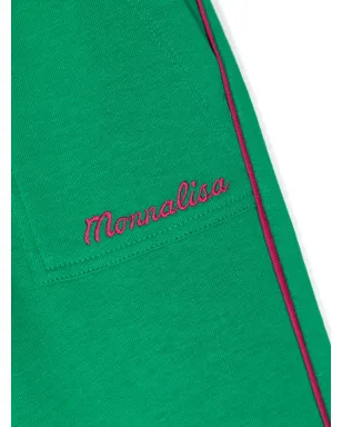 Monnalisa embroidered-logo trousers - Green - サムネイル3