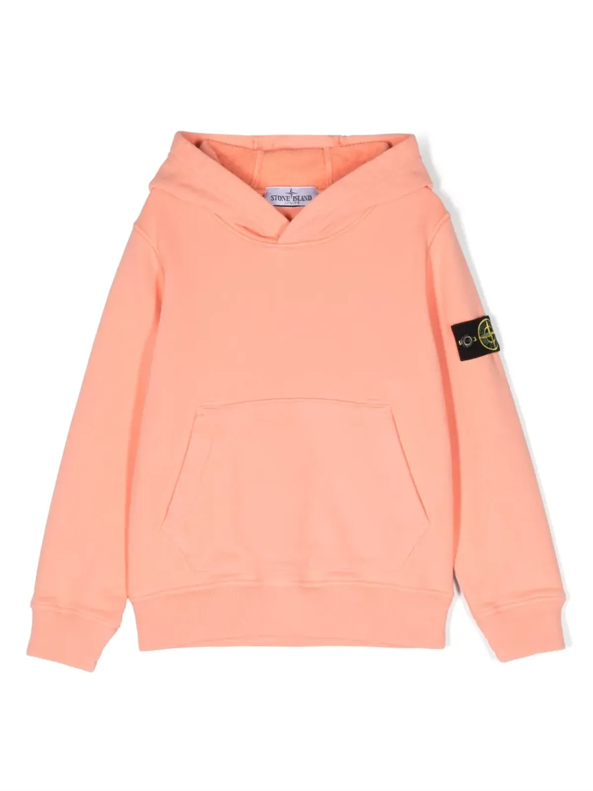Stone Island Junior Compass-motif cotton hoodie - Pink - 画像1