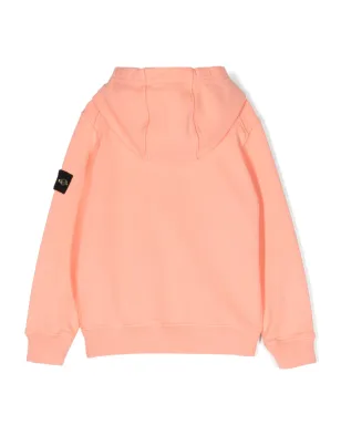 Stone Island Junior Compass-motif cotton hoodie - Pink - サムネイル2