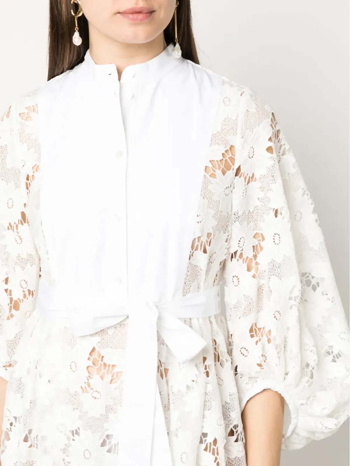 ERDEM Nairne 花柄レースのミディドレス - 画像5