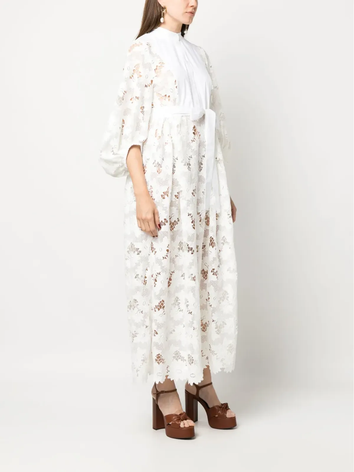 ERDEM Nairne 花柄レースのミディドレス - 画像3