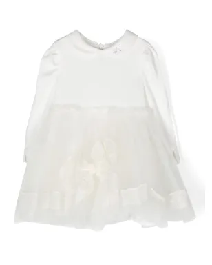 Monnalisa 長袖チュールドレス - White - サムネイル1