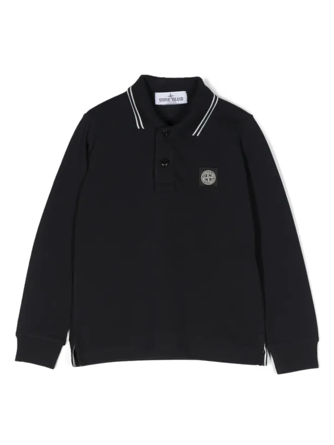 Stone Island Junior Stone Island Junior ロゴパッチ長袖ポロシャツの商品画像