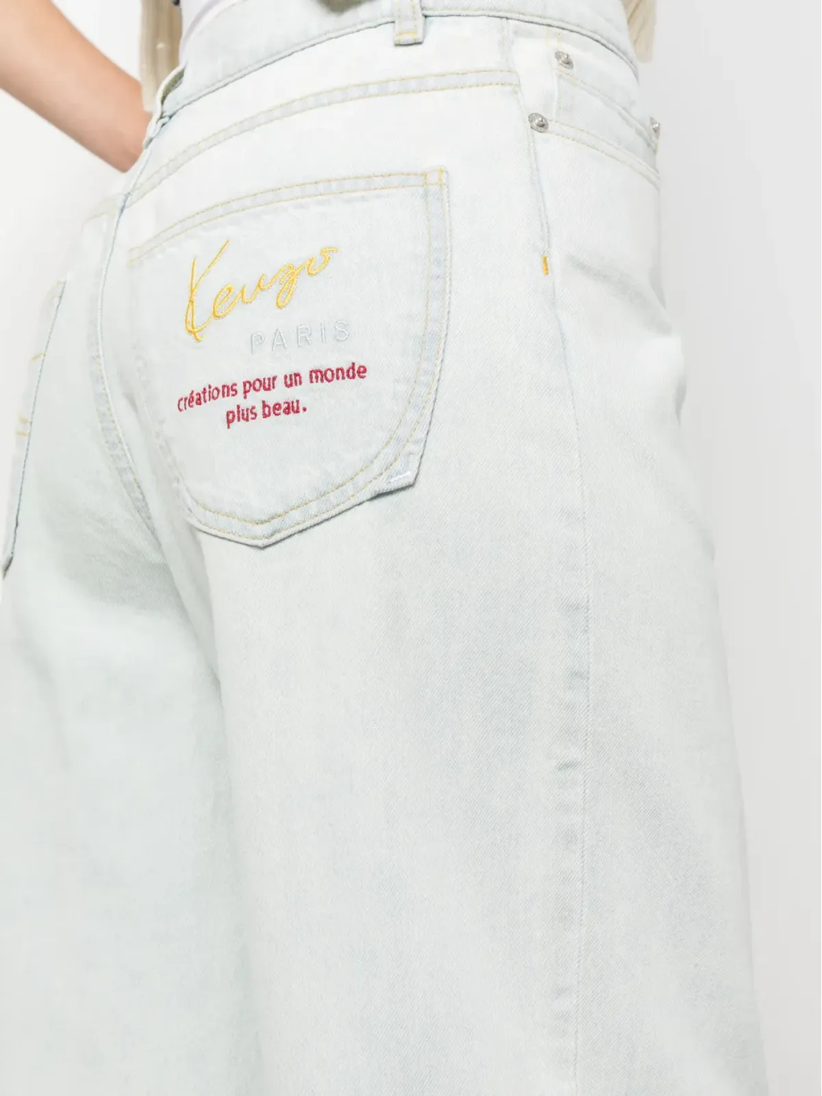 Kenzo ロゴ刺繍ストレートジーンズ - 画像5