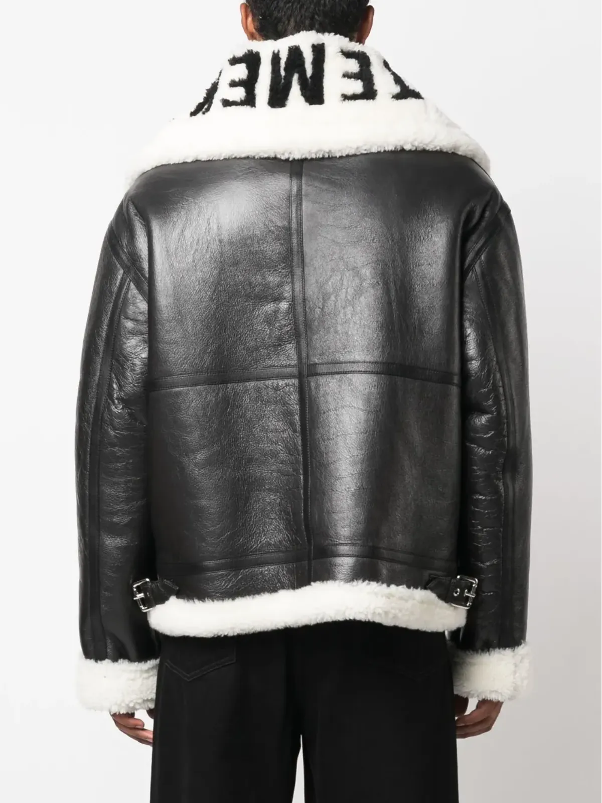 Vetements ロゴ入りラムスキンジャケット - 画像5