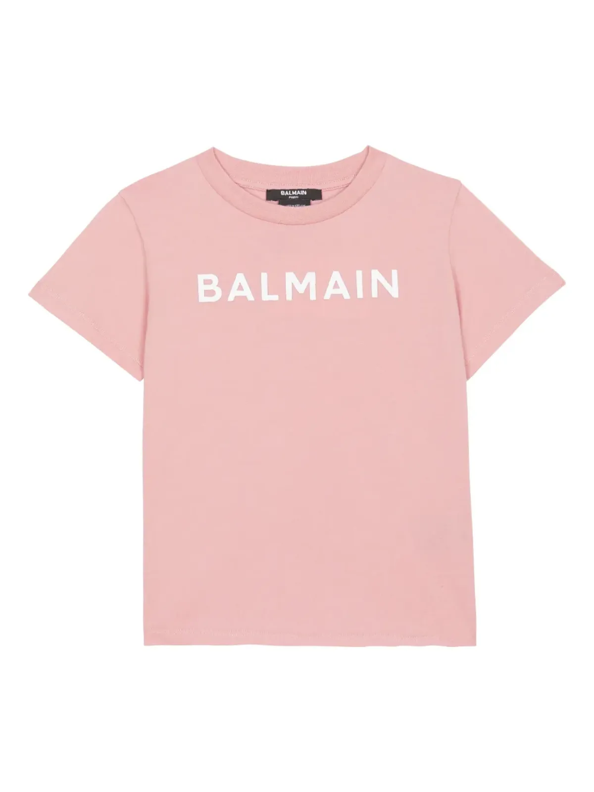 Balmain Kids フロックド ロゴプリント Tシャツ - ピンク - 画像1