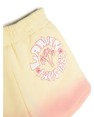 Lanvin Enfant オンブレ風エラスティック付きトラックショーツ - イエロー - サムネイル3