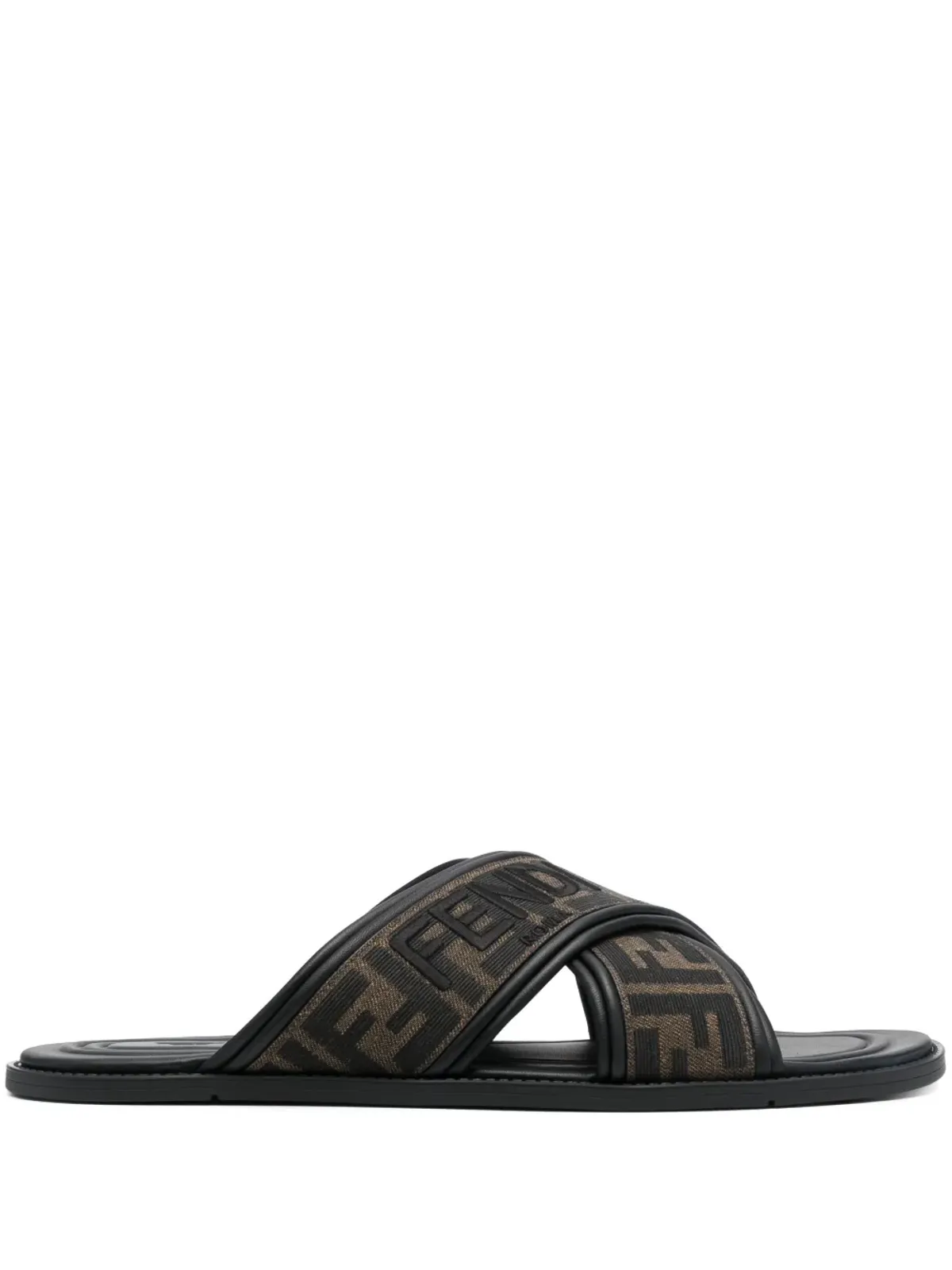 FENDI FF-jacquard slides - Black - 画像1