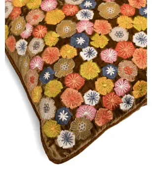 Anke Drechsel 花柄刺繍ベルベットクッション - ブラウン - サムネイル3