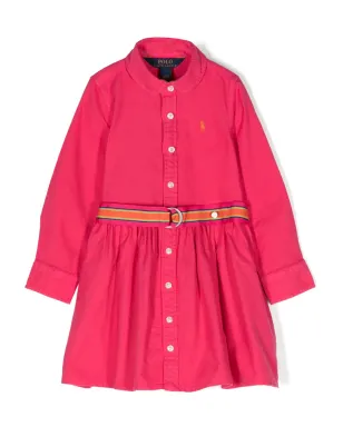 POLO RALPH LAUREN KIDS ポロポニーモチーフ コットン シャツドレス - ピンク - サムネイル1