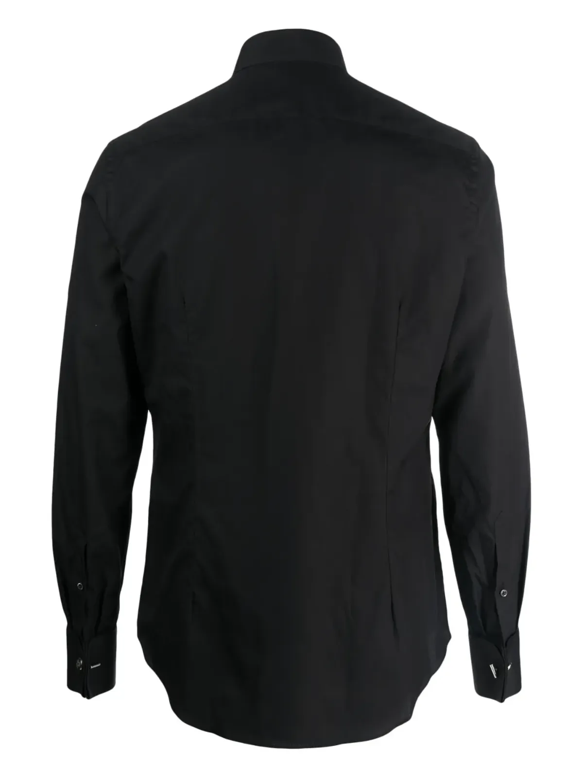 Corneliani スプレッドカラー コットンシャツ ブラック - 画像2