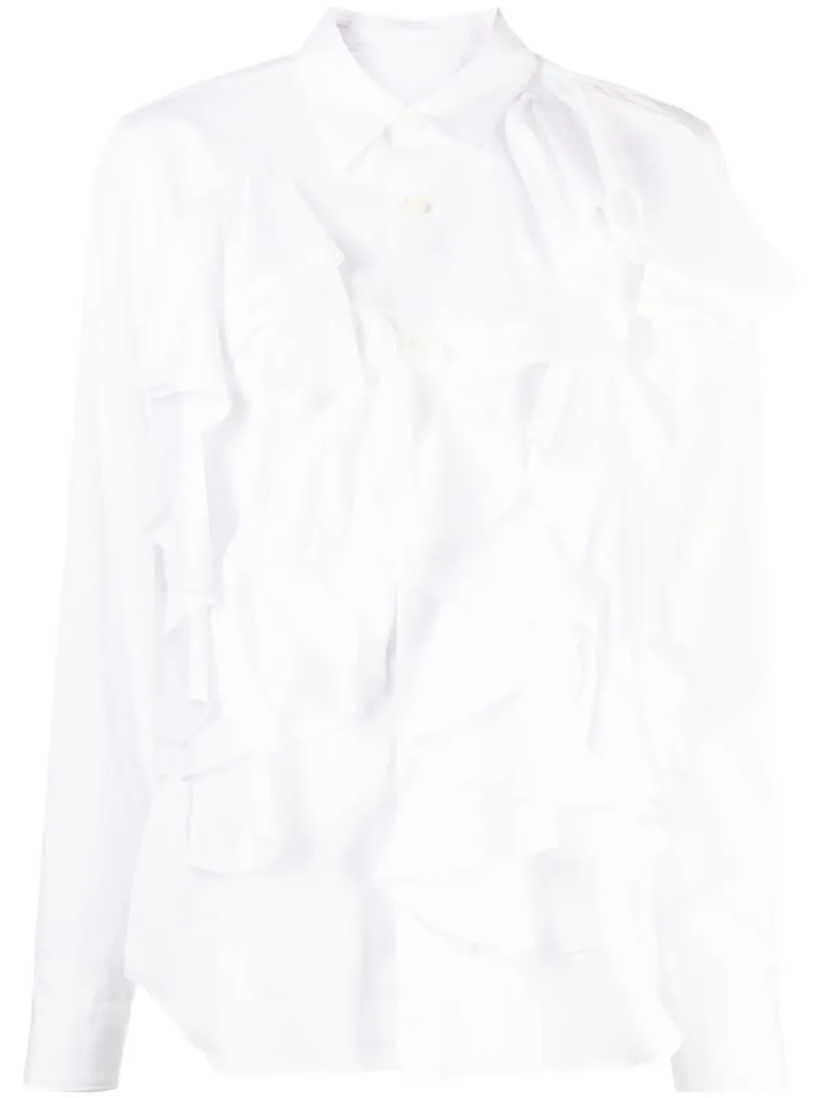 Comme Des Garçons Comme Des Garçons フリル付きボタン留めコットンシャツ - 画像1