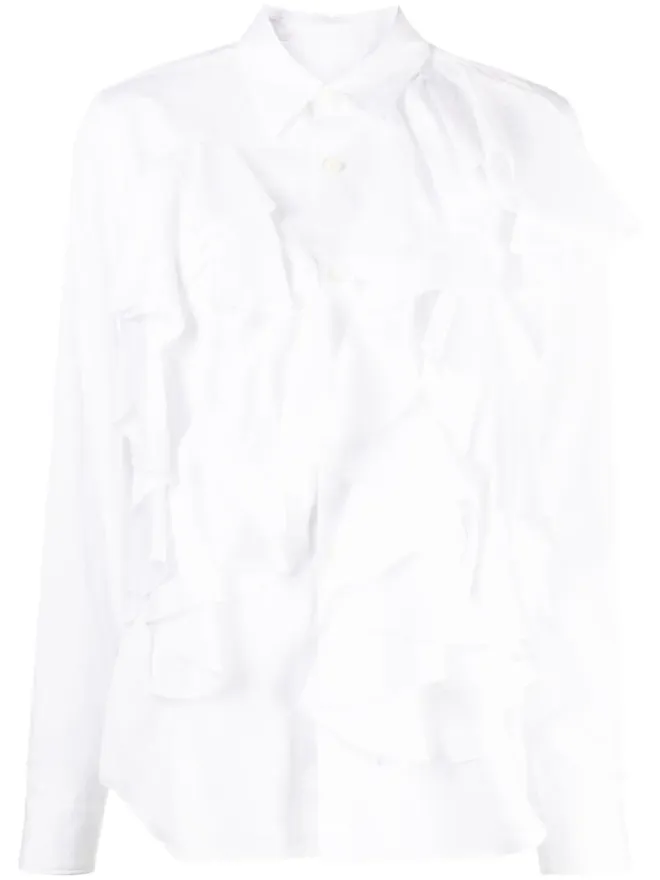 Comme des Garçons Comme des Garçons Comme Des Garçons Comme Des Garçons フリル付きボタン留めコットンシャツの商品画像