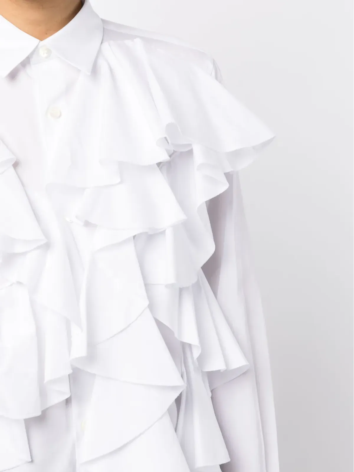 Comme Des Garçons Comme Des Garçons フリル付きボタン留めコットンシャツ - 画像5