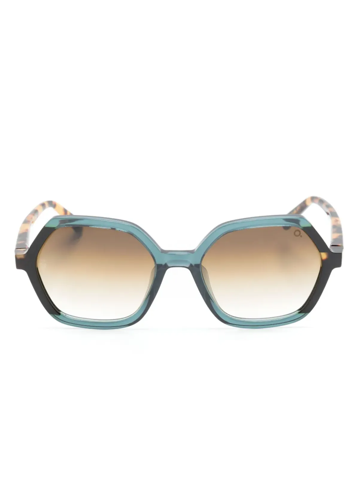 Etnia Barcelona ロゴ刻印の幾何フレーム サングラス - ブラウン - 画像1