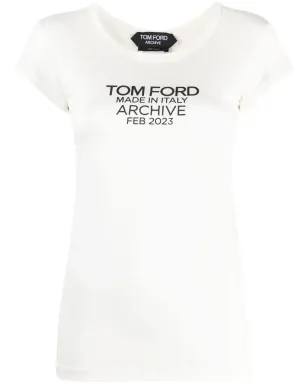 TOM FORD ロゴプリント入りシルクTシャツ - サムネイル1