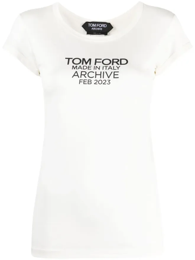 TOM FORD TOM FORD ロゴプリント入りシルクTシャツの商品画像