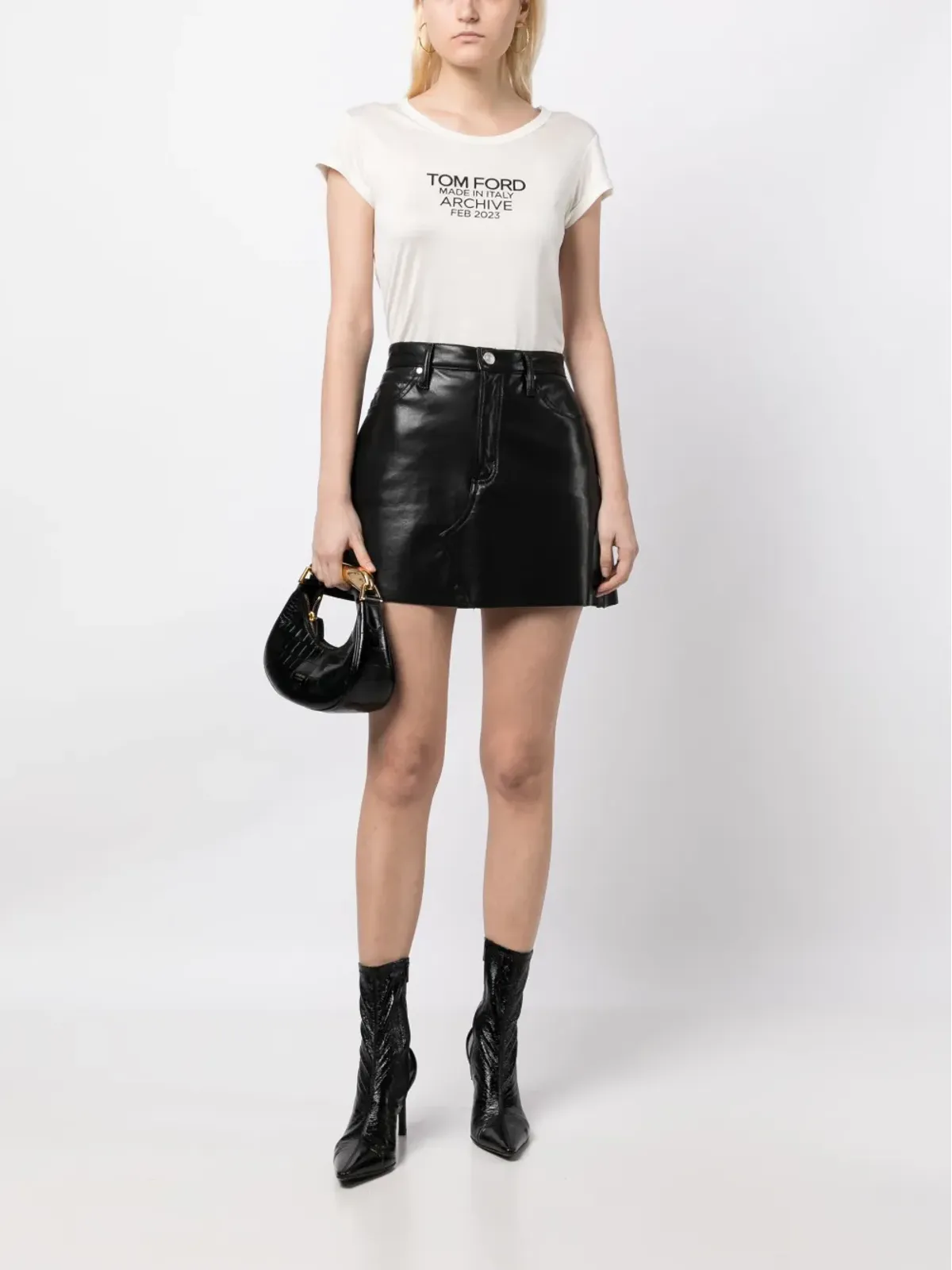 TOM FORD ロゴプリント入りシルクTシャツ - 画像2
