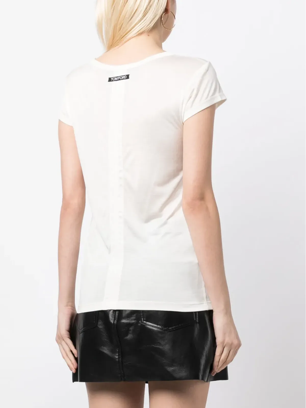 TOM FORD ロゴプリント入りシルクTシャツ - 画像4