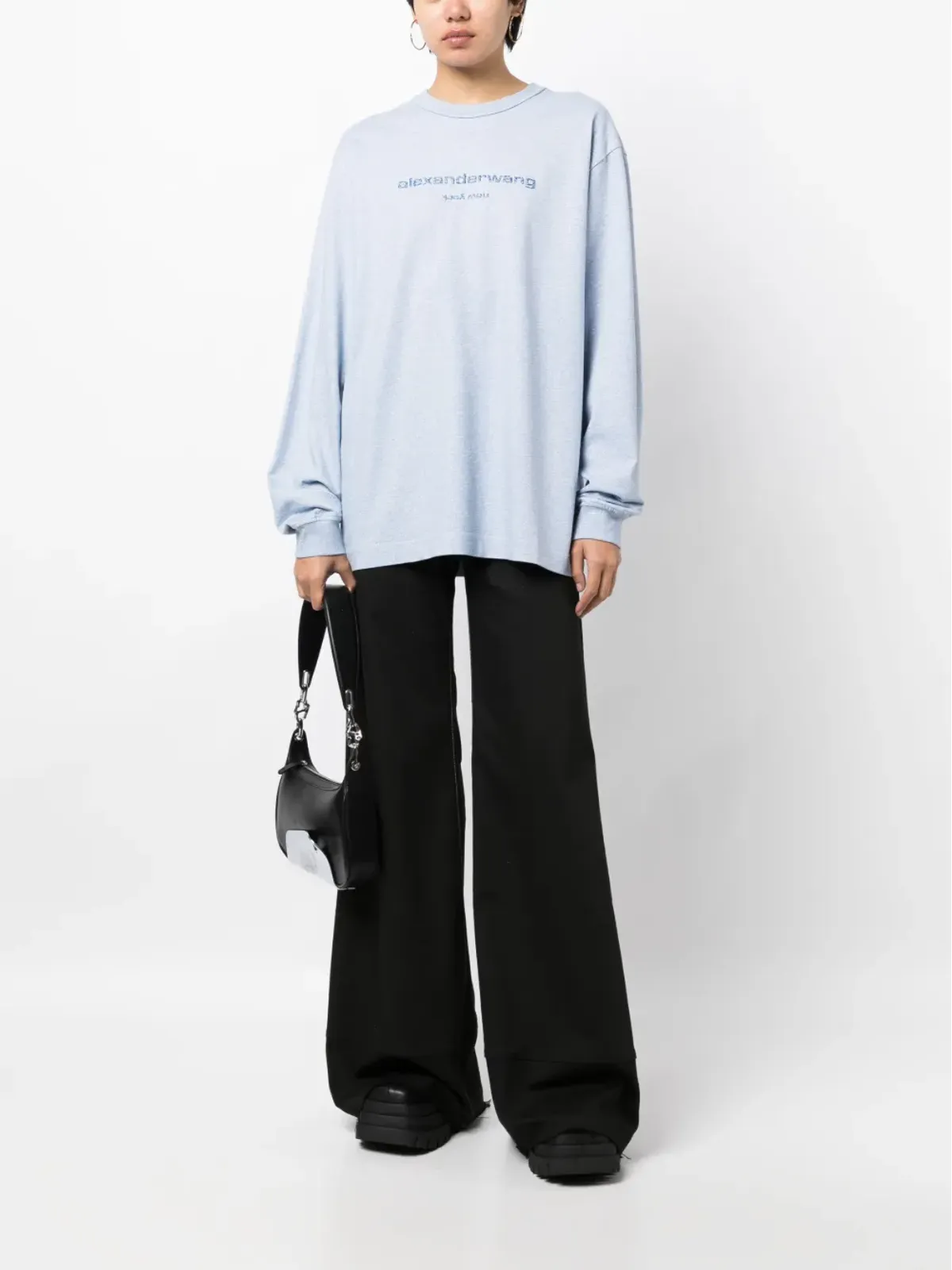 Alexander Wang グリッターエフェクト ロングスリーブTシャツ - 画像3