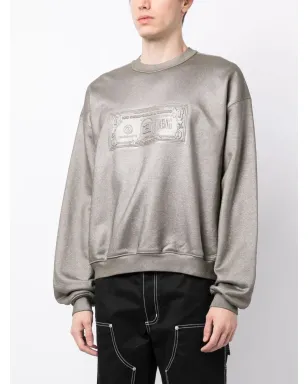 Alexander Wang ロゴエンボス メタリック仕上げ スウェットシャツ（グレー） - サムネイル4