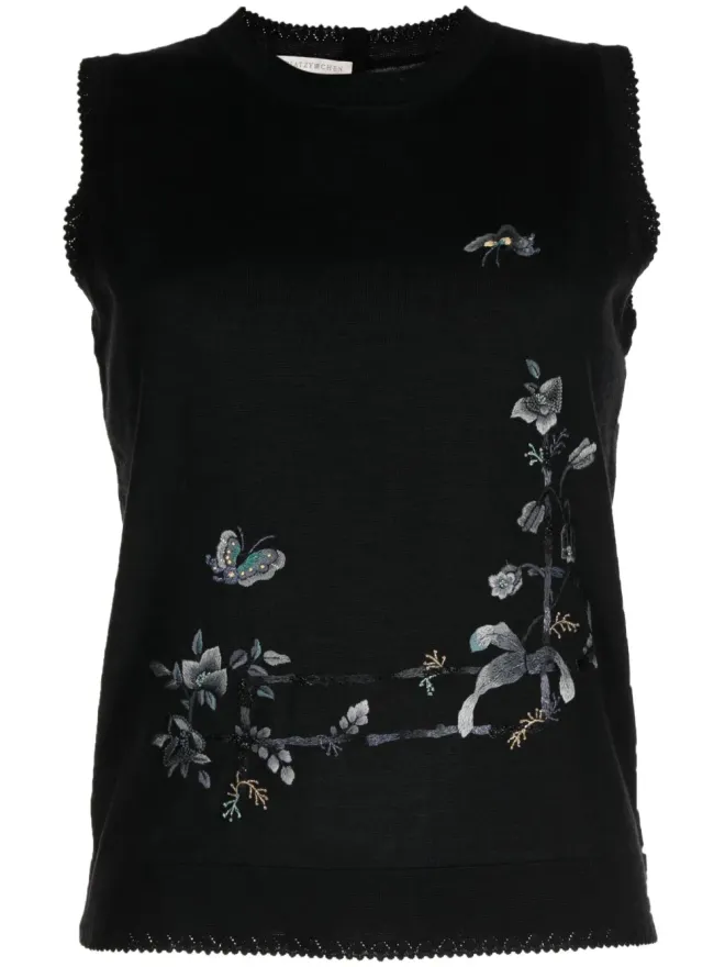 SHIATZY CHEN SHIATZY CHEN Renascent Collection floral-print top - Blackの商品画像