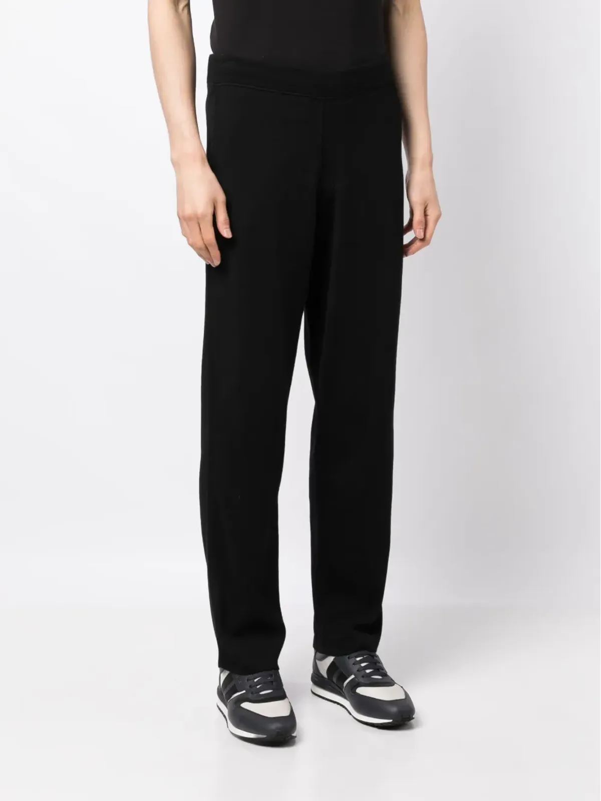 Brioni エラスティックウエストのコットン・カシミヤ混紡パンツ - ブラック - 画像3