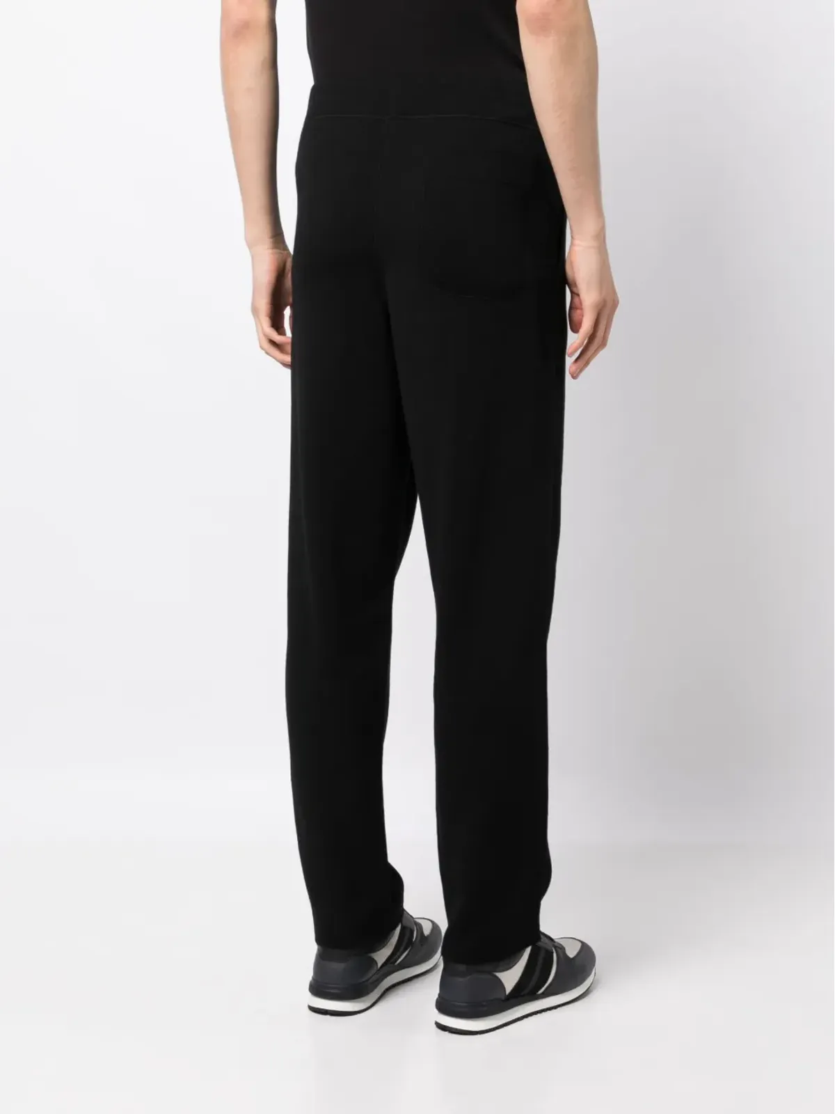 Brioni エラスティックウエストのコットン・カシミヤ混紡パンツ - ブラック - 画像4