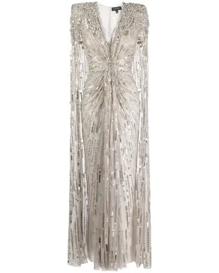 Jenny Packham ロータスレディ ケープ付きガウン - サムネイル1