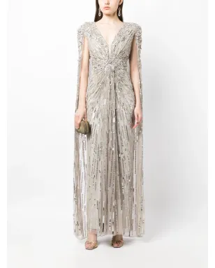 Jenny Packham ロータスレディ ケープ付きガウン - サムネイル2