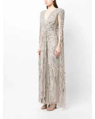 Jenny Packham ロータスレディ ケープ付きガウン - サムネイル3