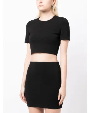 Alexander Wang ロゴジャカード クロップドTシャツ ブラック - サムネイル3