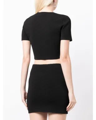 Alexander Wang ロゴジャカード クロップドTシャツ ブラック - サムネイル4