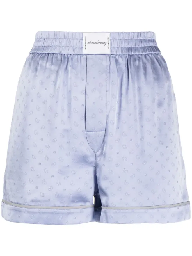 Alexander Wang Alexander Wang ロゴジャカード シルク ボクサーショーツの商品画像