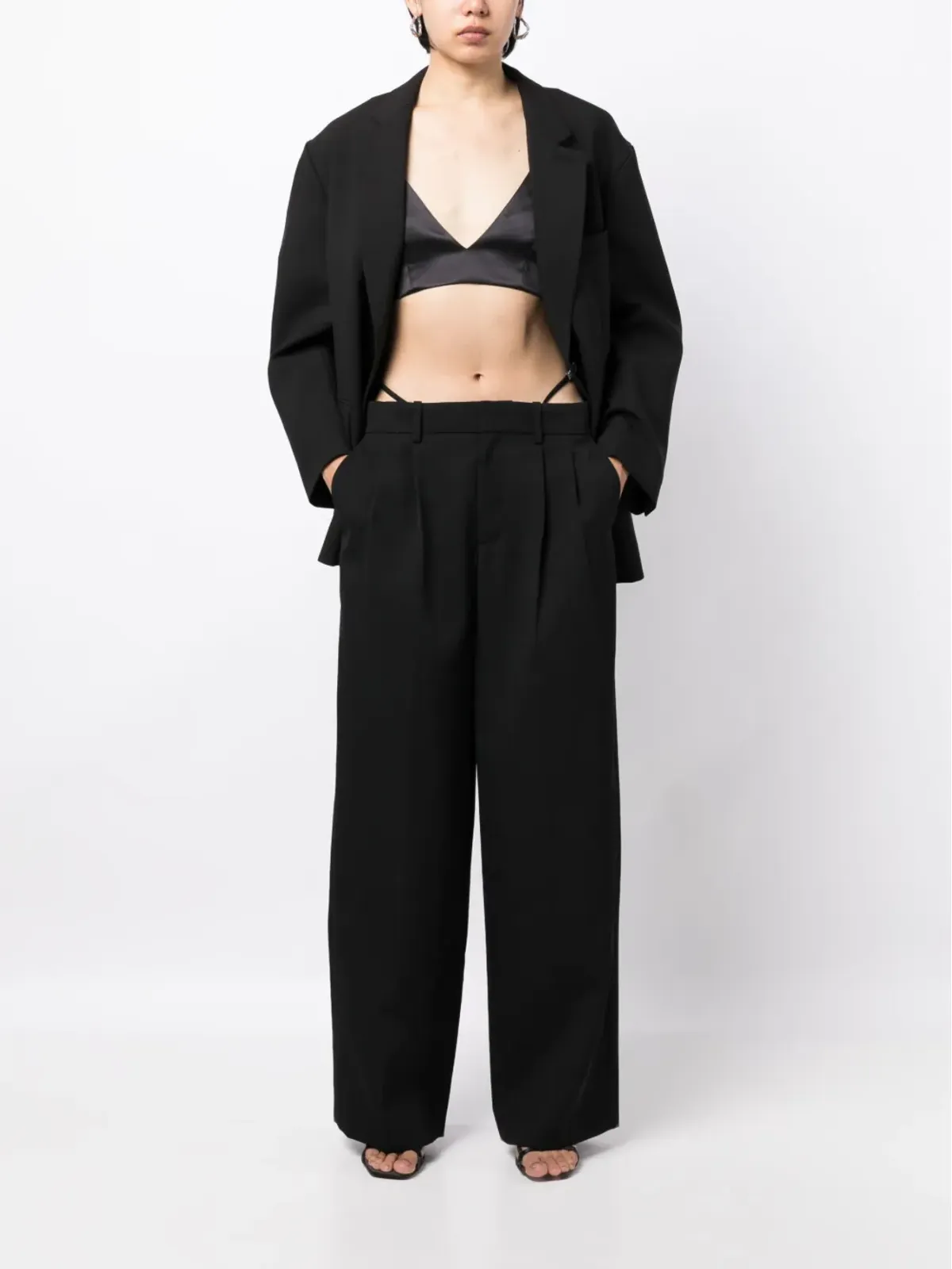 Alexander Wang ロゴ入りレイヤード・ワイドレッグパンツ - 画像2